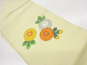 ひげ紬手描き万寿菊模様名古屋帯